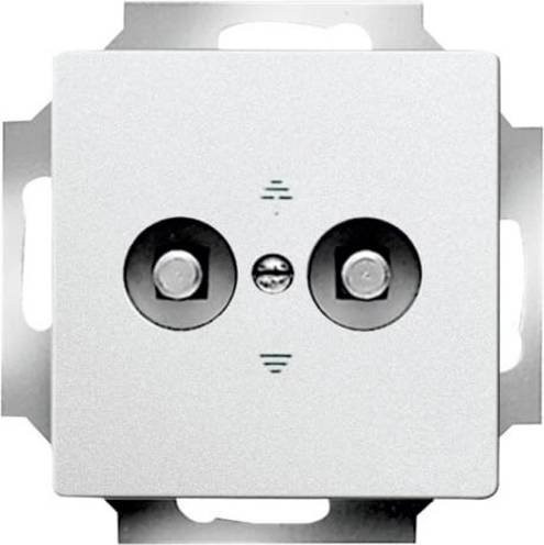 Busch-Jaeger 2fach Abdeckung Aluminium Weißaluminium RAL 9006 - Bild 1