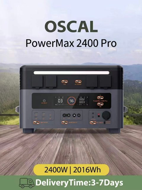 OSCAL PowerMax 2400 Pro Tragbare Powerstation mit 2016Wh Kapazität und 2400W Nennleistung - Bild 1