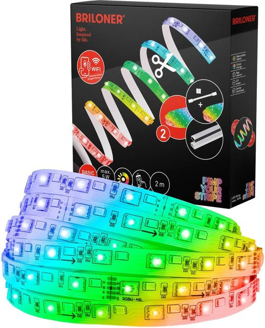 Briloner Pimp your Stripe LED-Band Starter-Set Smart RGBW Multicolor WLAN Bluetooth dimmbar 2 m - Bild 1