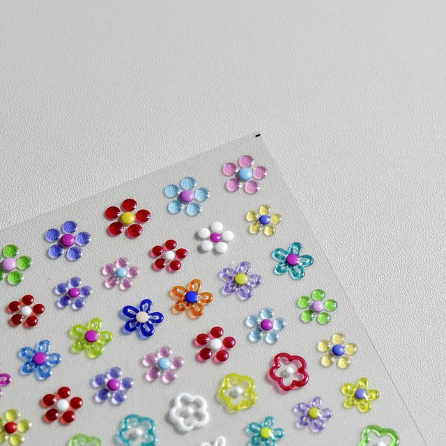 Rhstoe Nail Art Sticker, 5D Kawaii, Bunt, Glänzend, Unisex - Bild 1
