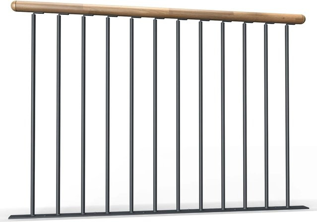 Dolle Winnipeg Spindeltreppe Brüstungsgeländer mit Eichenhandlauf in Grau und Braun, Länge: 100 cm - Bild 1