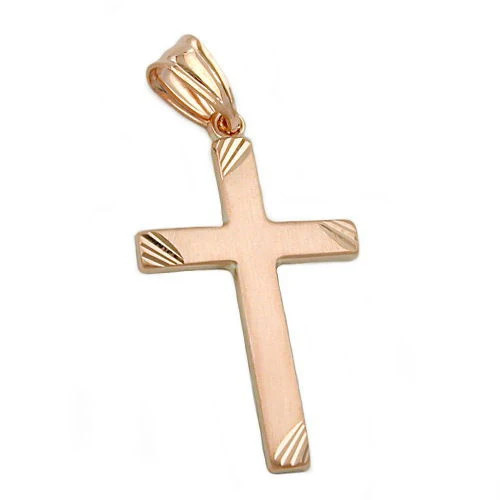 Colfem Anhänger Kreuz, 9Kt Rotgold, matt-diamant - Bild 1