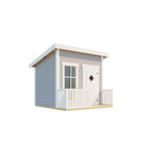 Lasita Maja Kinderspielhaus Flipp aus Massivholz in Lichtgrau, B/T/H: 230 x 188 x 191 cm - Bild 3