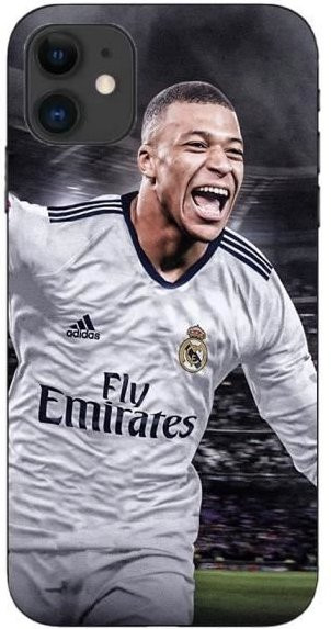 MANIACASE Handyhülle für iPhone 12 mit Kylian Mbappe Design in Grau und Schwarz - Bild 1