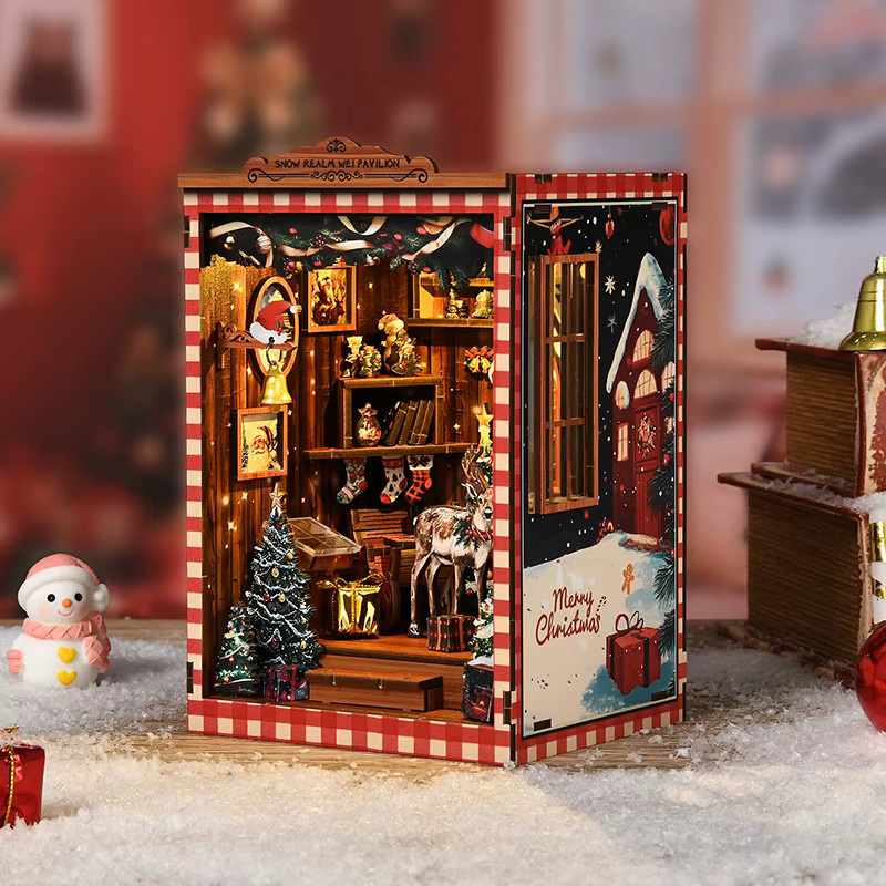 zuuton DIY Buch Nook Kit 3D Holzpuzzle Fantasy Miniatur Puppenhaus Set in Natur/Holzfarben - Bild 4