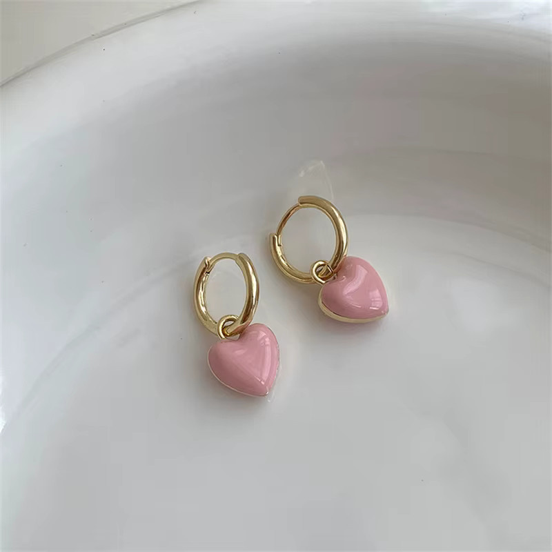 belleper Ohrhänger, Gold, rosa herzförmig, Damen - Bild 2