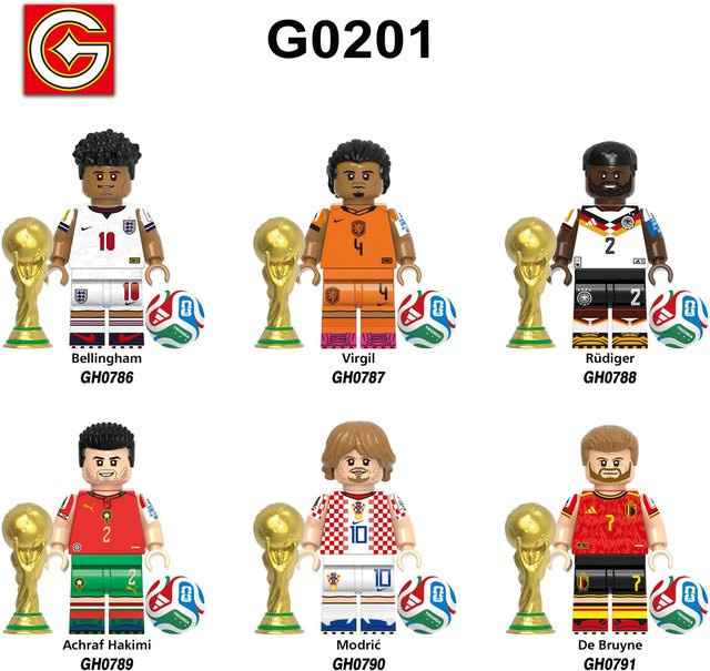 ENE NOVACART Fußballspieler Baustein Figur, 6-teiliges Set, ab 6 Jahren - Bild 1