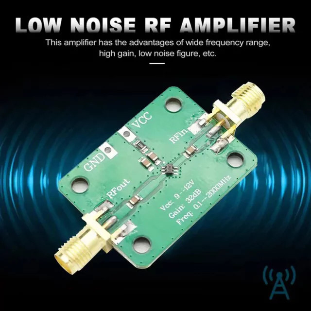 Mythtiger Breitband HF-Verstärker LNA-Modul mit 32dB Gain, Frequenzbereich 0,1-2000MHz für FM, UKW und UHF, Grün - Bild 1