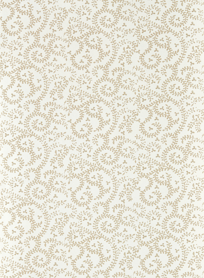 Clarke & Clarke Tapete Buta in Natural Beige mit botanischem Paisley-Muster aus Vlies - Bild 1
