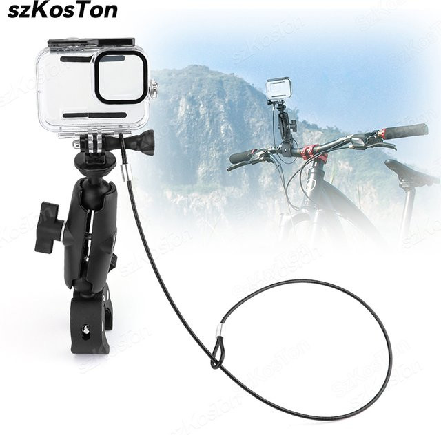 Edelstahl Lanyard Tether in Schwarz für GoPro, Insta360 X4 und DJI OSMO Action 4, Länge: 60 cm - Bild 1