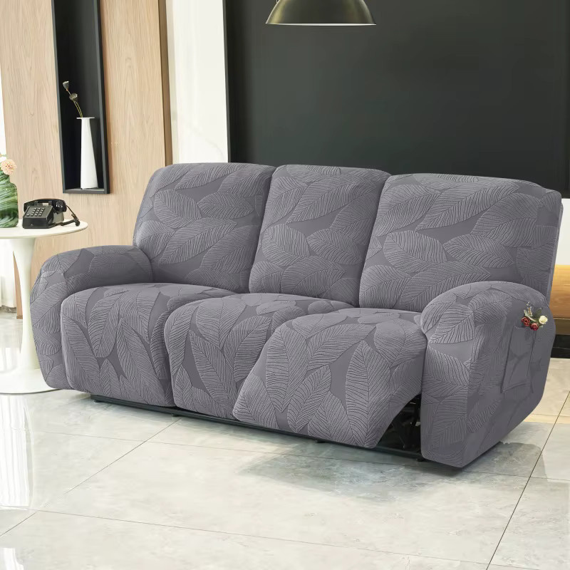 WANERQU Elastische 3-Sitzer Sofaüberzüge in Grau, Waschbare Stretch-Bezüge für dein Relaxsofa - Bild 3