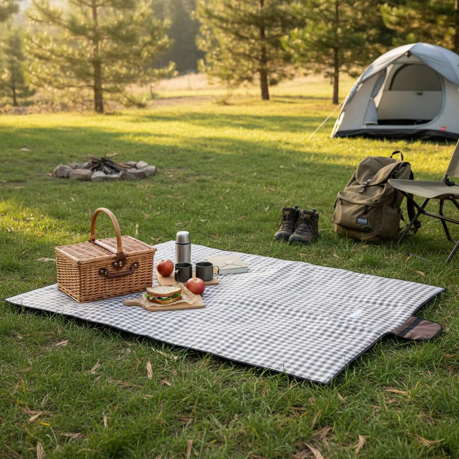 Wasserdichte Picknickdecke aus Oxford-Stoff für Outdoor, Camping und Strand inklusive Tragetasche - Bild 5