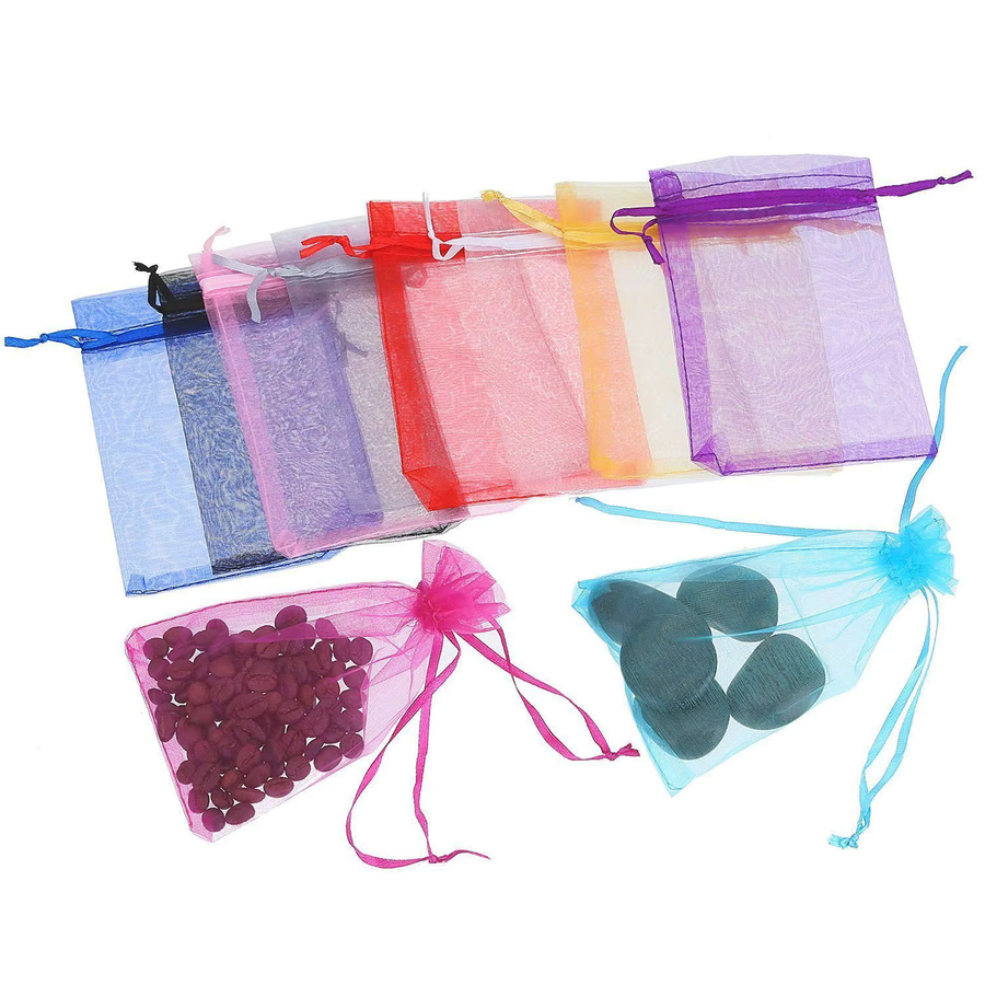Organza-Geschenkbeutel mit Kordelzug für Schmuck und Geschenke in gemischten Farben - Bild 2