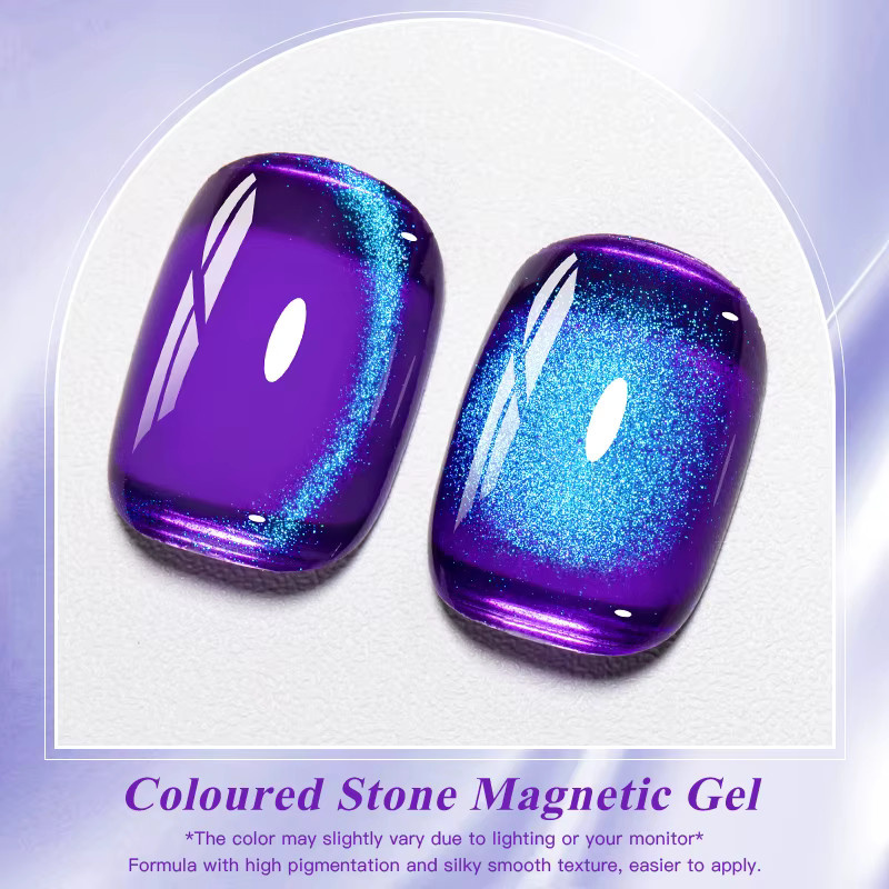 MEET ACROSS Magnetischer Gel-Nagellack, Blauer Stein-Effekt, Schimmernd - Bild 2