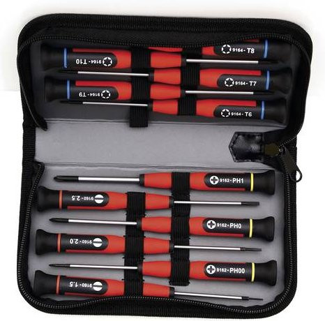 MOB 9169020001 Elektriker Schraubendreher-Set 12teilig in Rot mit T-Profil, Schlitz und PH - Bild 1