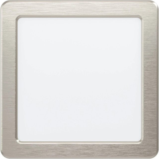 Eglo LED-Einbauspot Fueva in Nickelfarben Matt mit warmweißem Licht 3.000K, quadratisch - Bild 1