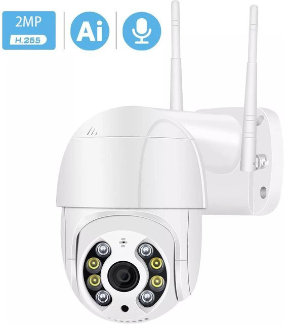 Vstarcam Drahtlose PTZ Außenkamera mit 2MP HD 1080P, IP-Überwachungskamera mit KI-Tracking, Nachtsicht und WLAN, wasserdicht, Farbe: Weiß - Bild 1