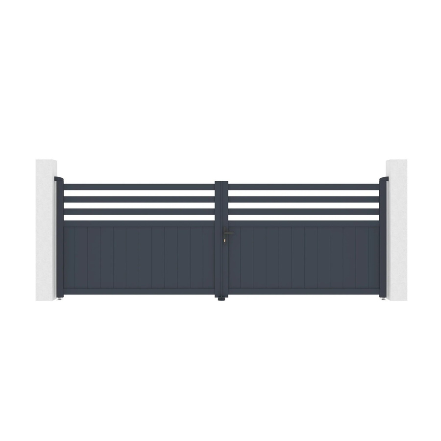 Casanoov Elektrisches Flügeltor Nevis aus Aluminium in Grau inklusive Drehtorantrieb Ranger B150, B/H: 392 x 140 cm - Bild 2