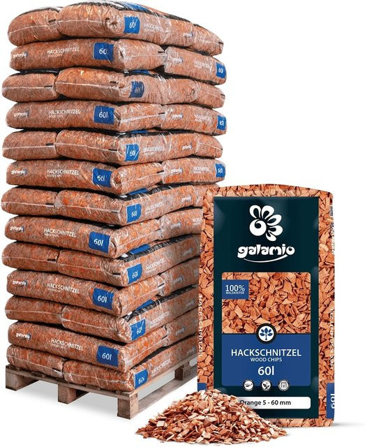 Galamio Holzhackschnitzel Orange, 39 Säcke à 60 l (Gesamtvolumen 2340 l) - Bild 1