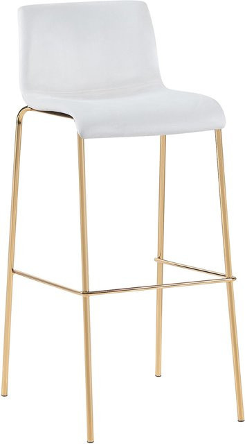 CLP Barhocker Hoover mit Samtbezug und Metallgestell in Gold-Optik - Bild 1