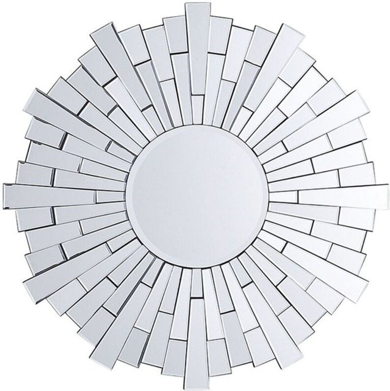 Runder Wandspiegel Beliani in Silber und Grau aus Glas und MDF, Durchmesser: 70 cm - Bild 1
