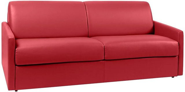 Vente-unique Schlafsofa Calife in Rot mit Kunstlederbezug und Click-Clack-Funktion, Breite: 190 cm - Bild 1