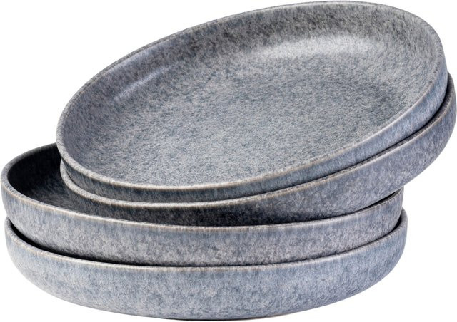 Gipfelstück Suppenteller-Set aus Steinzeug von Moos'N'Stein in Grau und Multicolour - Bild 1