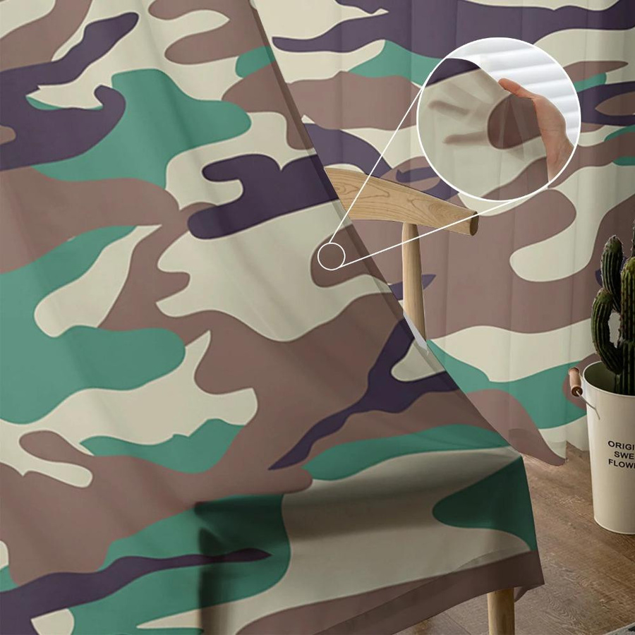 Yiran Furniture Camouflage Transparente Vorhänge aus Tüll Voile Organza mit Ösen, Breite: 135 cm, Höhe: 115 cm - Bild 1