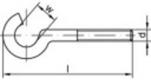 TOOLCRAFT 159621 Gebogene Schraubhaken aus Stahl, galvanisch verzinkt, Silber, 100 Stück, 60 mm - Bild 1