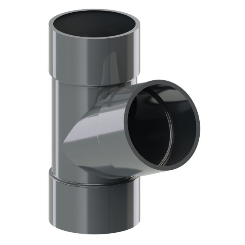 Blachotrapez GmbH PVC Dachrinnen T-Stück 67 Grad Durchmesser 63 mm in Anthrazit, Braun oder Grau - Bild 1