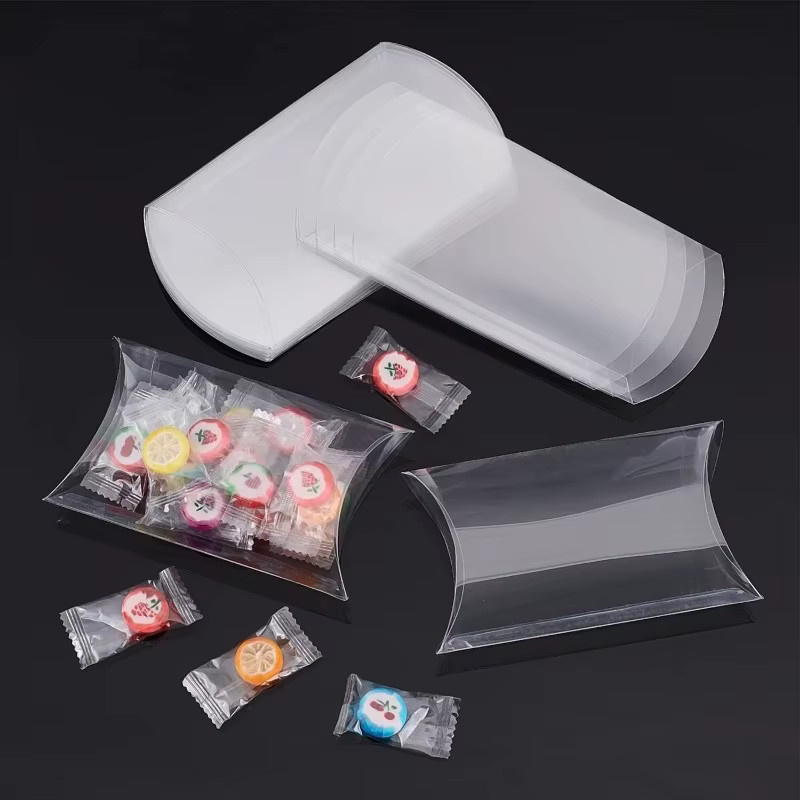 30 Stück transparente PVC Kissenboxen aus Kunststoff für Süßigkeiten und Geschenke, B/T/H: 5,5 x 3,3 x 1,2 cm - Bild 3