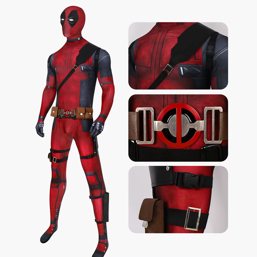Beast Kingdom Deadpool-Kostüm, Cosplay-Kostüm, Deadpool-Overall, Maske, Gürtel - Bild 3