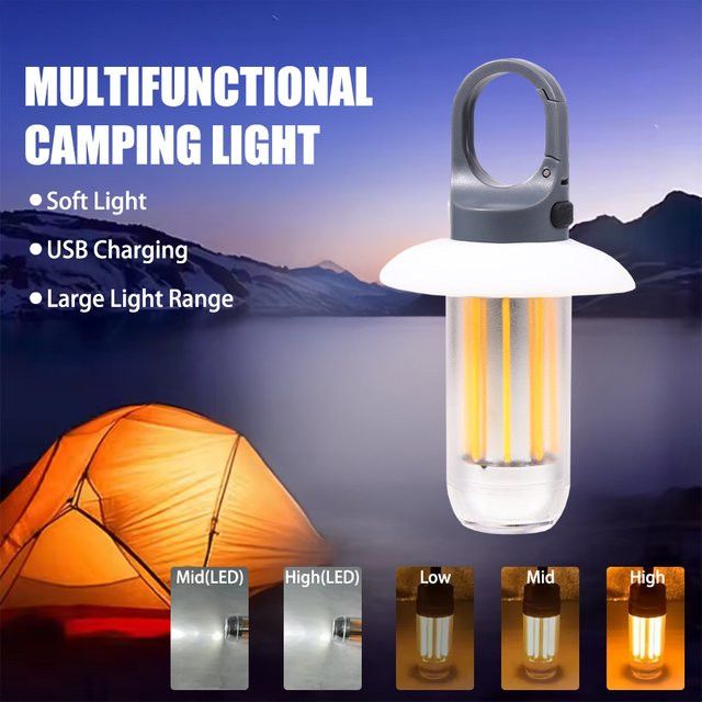 Heinast LED-Camping-Laterne, wiederaufladbare tragbare Taschenlampe und multifunktionales Arbeitslicht als hängende Zeltlampe für Angeln und Wandern - Bild 1