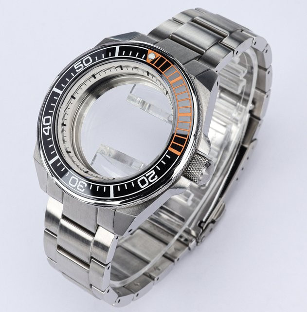 Fanya losch Taucheruhrgehäuse mit Armband, Edelstahl, Silber, Herren, 43 mm - Bild 1