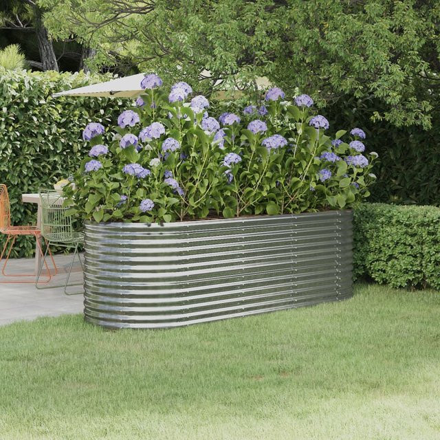 vidaXL Hochbeet aus verzinktem Stahl in Silber, B/T/H: 224 x 80 x 68 cm - Bild 3