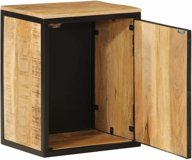vidaXL Badschrank aus Massivholz Mango und Eisen in Braun, B/T/H: 40 x 30 x 50 cm - Bild 1