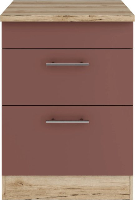 OPTIFIT Bari407 Küchen-Unterschrank in Rostrot mit modernem Design und melaminbeschichteter Qualitätsspanplatte, Breite: 60 cm - Bild 1