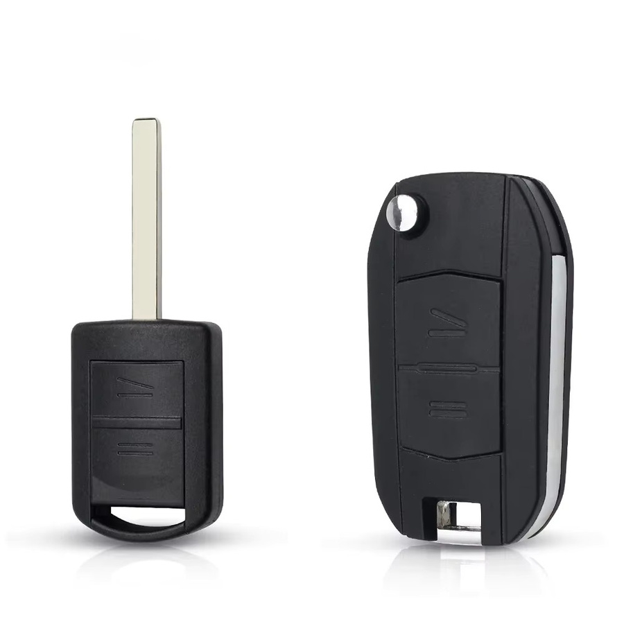 Keyyou Klappbare Flip Remote Autoschlüssel Hülle für Vauxhall Opel Corsa Tigra Agila Meriva Combo in Schwarz - Bild 3