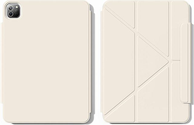 Rui Di Magnetische Y-förmige Falt-Hülle für iPad und iPad Air in Beige mit abnehmbarer Abdeckung - Bild 1