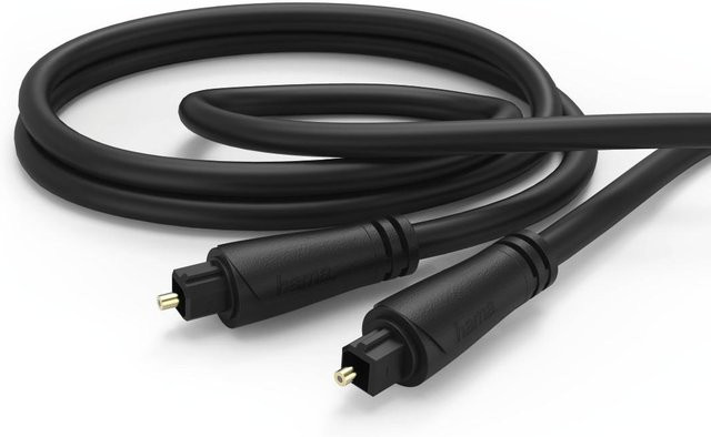 Hama Audio-Lichtleiter-Kabel mit Toslink-Stecker, vergoldet, Schwarz, Länge: 1,5 m - Bild 1