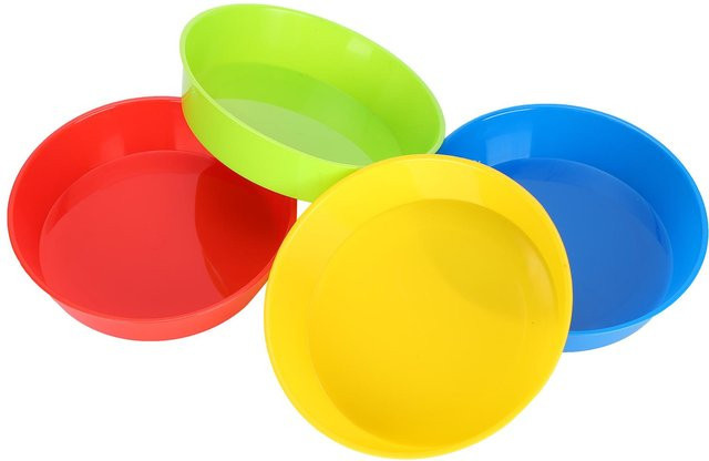 4 Stück Runde Farbpaletten aus Kunststoff für Kinder und Studenten zum Basteln und Malen - Bild 1