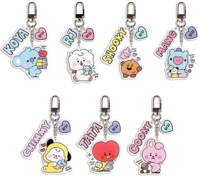 LINE FRIENDS BT21 Acryl-Schlüsselanhänger, Rucksack-Anhänger, Chimmy Cooky Koya - Bild 1