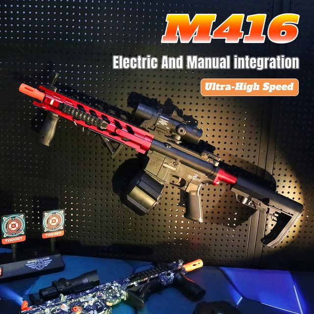 M416 Elektrische Gel-Ballblaster-Spielzeugpistole, manueller/automatischer Modus, wiederaufladbar - Bild 1