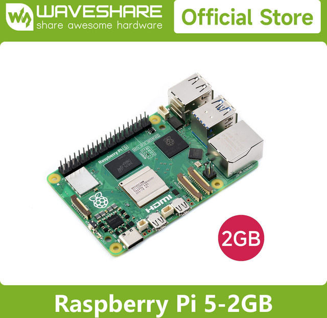 Raspberry Pi 5 Einplatinencomputer mit 2,4 GHz Quad-Core 64-Bit Arm Cortex-A76 CPU und RP1-I/O-Controller in Grün - Bild 1