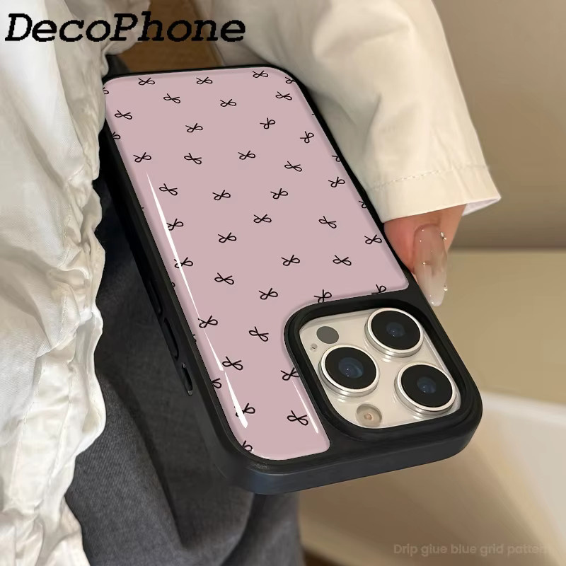 DecoPhone AIR PLUS Handyhülle mit rosa Schleifenknoten und Epoxidkante für iPhone 11 bis 17 Pro Max, TPU Anti-Sturz-Schutz, Farbe: Pink - Bild 2