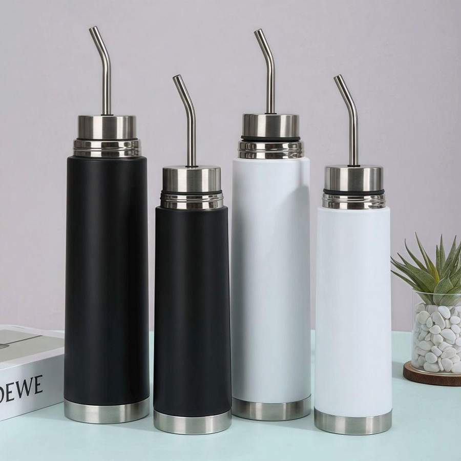 HZtiankong 2-in-1 Thermobecher aus Edelstahl als Vakuumbecher und Yerba Mate Flasche mit Strohhalm, Violett, 500 ml - Bild 2