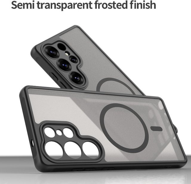 Matte magnetische MagSafe Handyhülle für Samsung Galaxy S27 S26 S25 S24 S23 S22 S21 Ultra Plus FE A57 A37 in Transparent und Schwarz - Bild 1