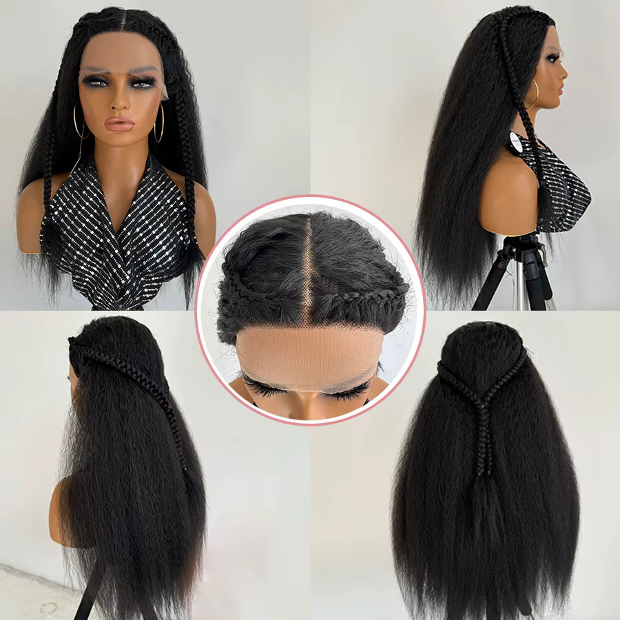 Latasha Perücke, Afro-Yaki gerade Spitze-Front, 28 Zoll, Ombre-Braun - Bild 2