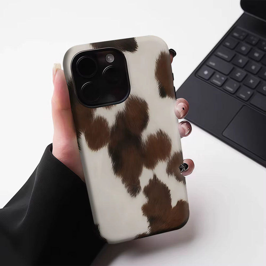 Potdemiel Handyhülle mit Magnetfunktion in Braun für iPhone 17 16 15 14 13 Pro Max Plus mit Fell-Optik und robuster Doppel-Schicht-Konstruktion - Bild 4