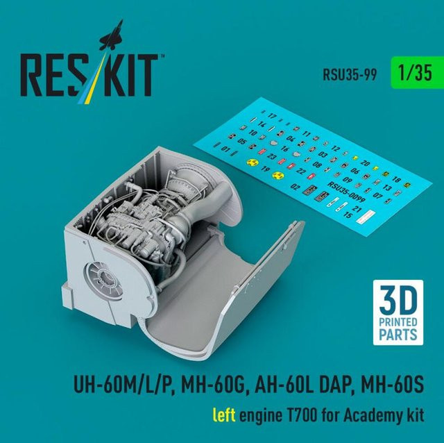 Academy UH-60M/L/P, MH-60G, AH-60L DAP, MH-60S left engine T700, Fahrzeuge, 1:35 - Bild 1